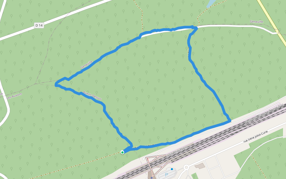 Étang de l'Aurêtre walking route map in Auxon