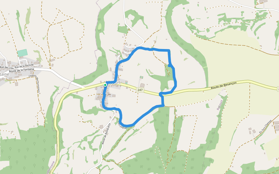 Rocourt walking route map in Grandfontaine