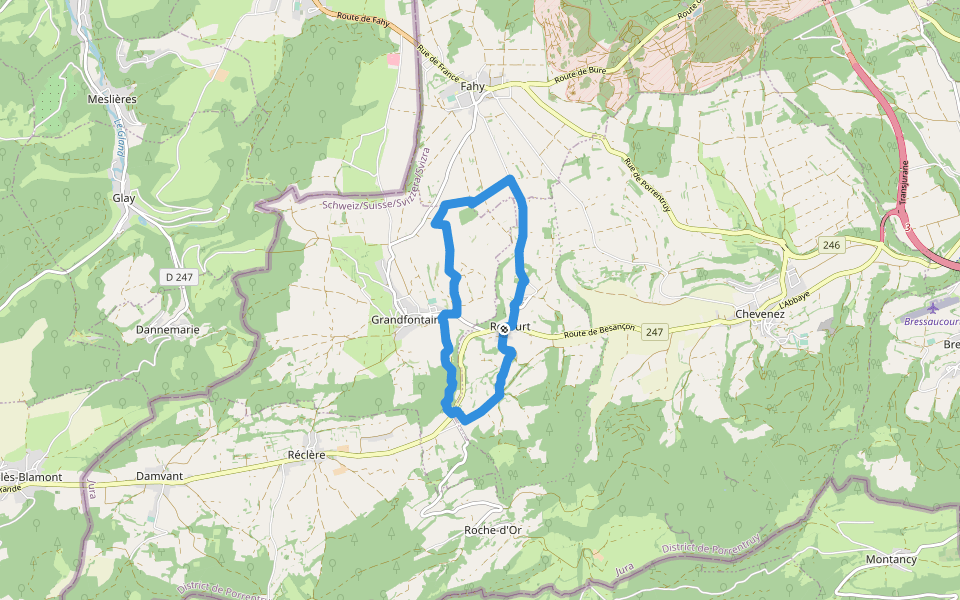 Chemin des Pommiers walking route map in Grandfontaine