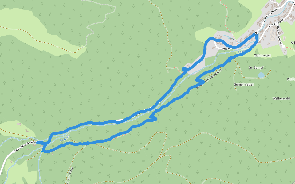Sewen-Ferm Fennematt walking route map in Sewen