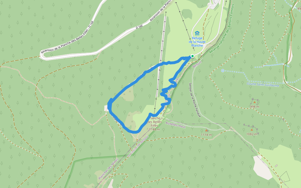 La Super Planche walking route map in Plancher-les-Mines