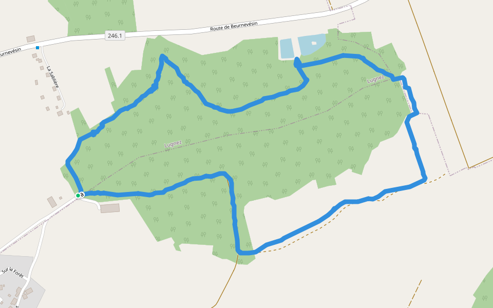 promenade en forêt entre damphreux-lugnez walking route map in Damphreux-Lugnez