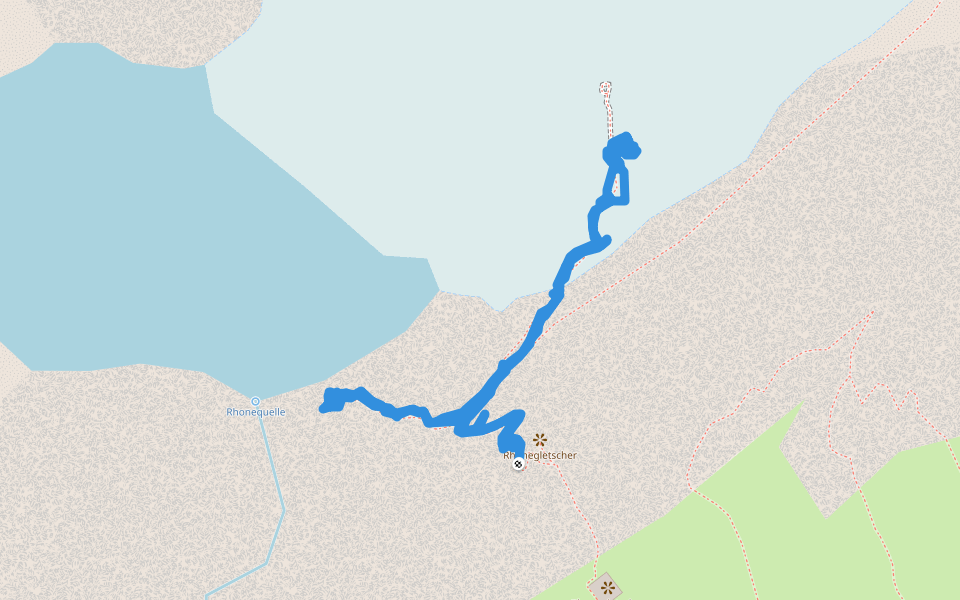 Rhonegletscher walking route map in Obergoms VS