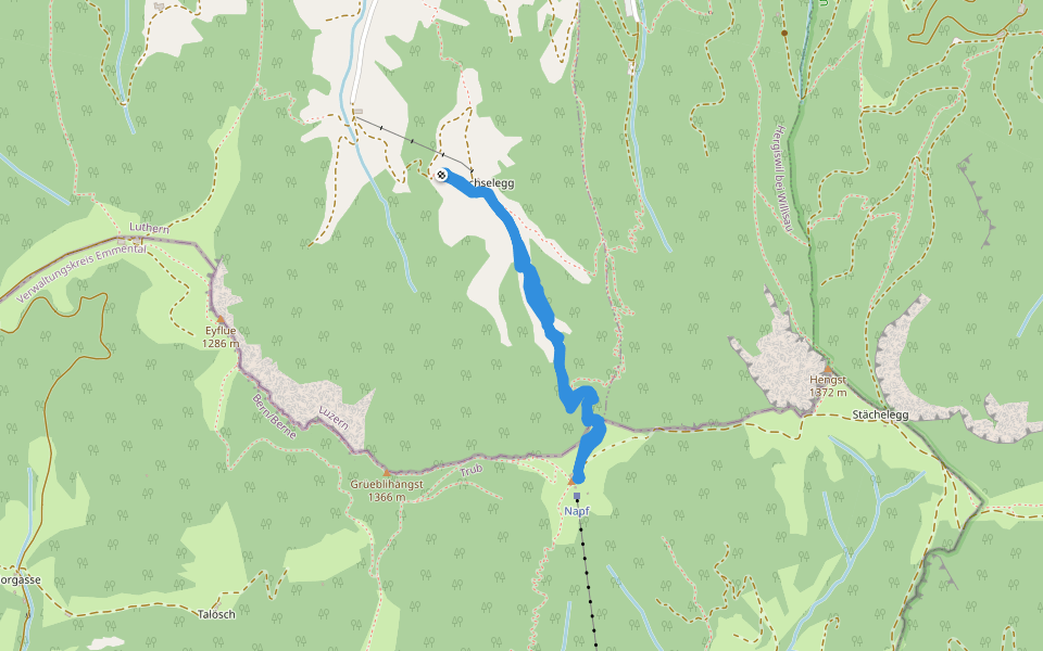Trachselegg walking route map in Luthern