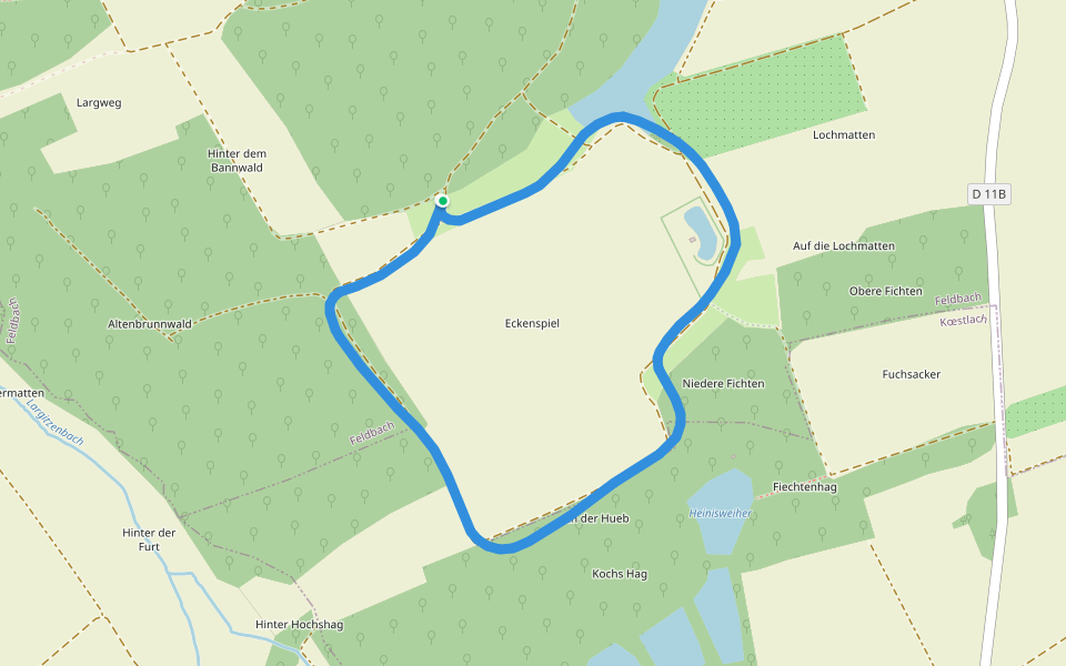Grand Étang walking route map in Feldbach