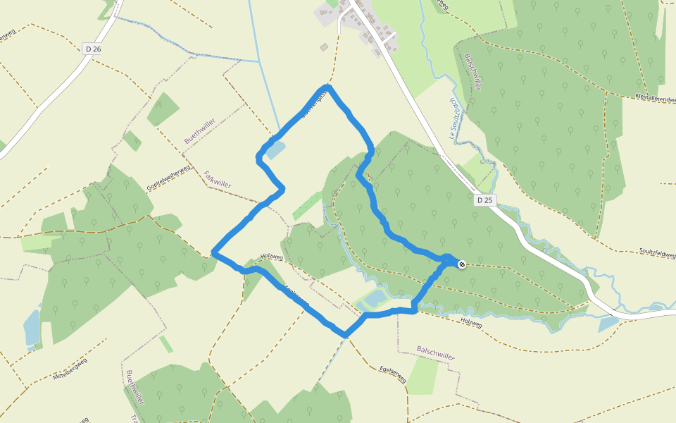 Eckenweg walking route map in Balschwiller