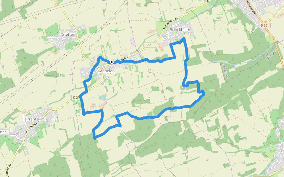 Kappelen walking route map in Kappelen