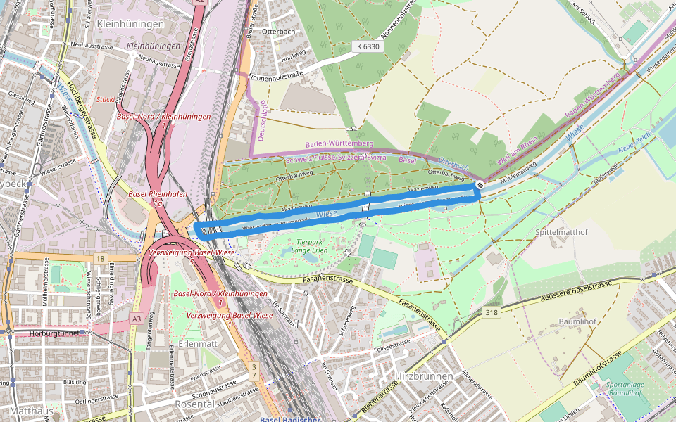 Tierpark Lange Erlen In Basel Stadt Walking Map