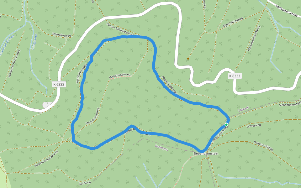 Wolfshaldenweg - Siebenbannsteinweg walking route map in Lörrach