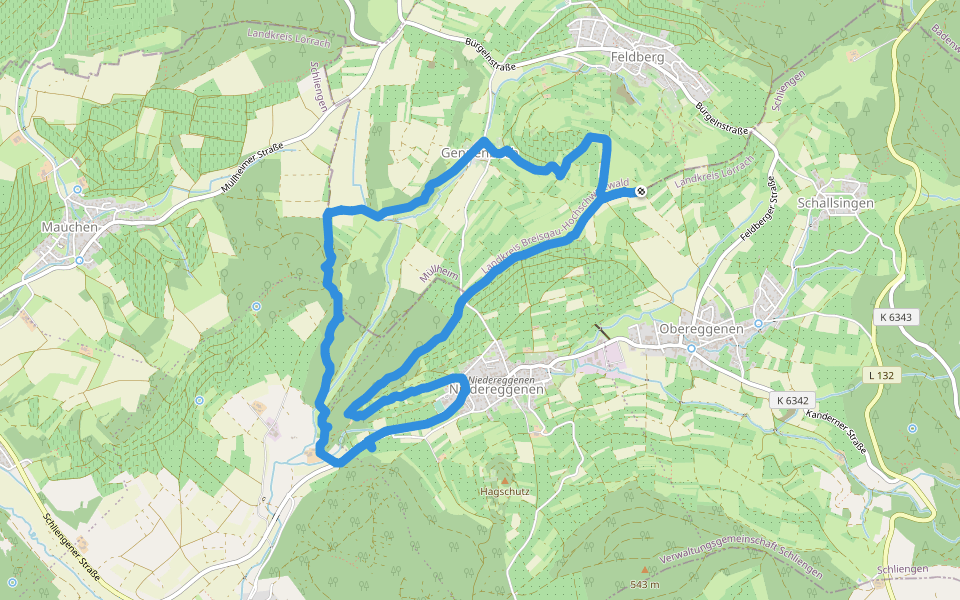 Gennenbach - Steinenkreuzle walking route map in Müllheim im Markgräflerland
