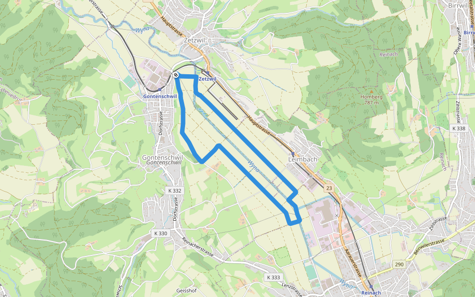 Baumschule walking route map in Gontenschwil