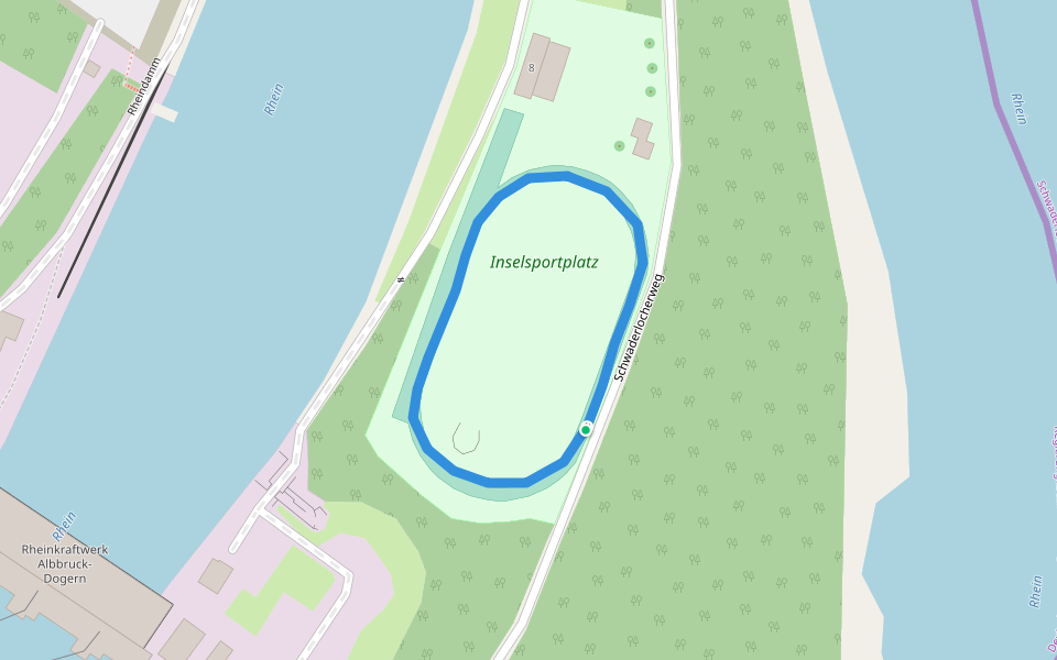 Inselsportplatz walking route map in Albbruck
