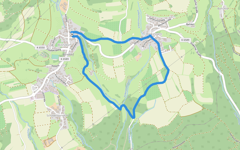 Birndorf walking route map in Albbruck