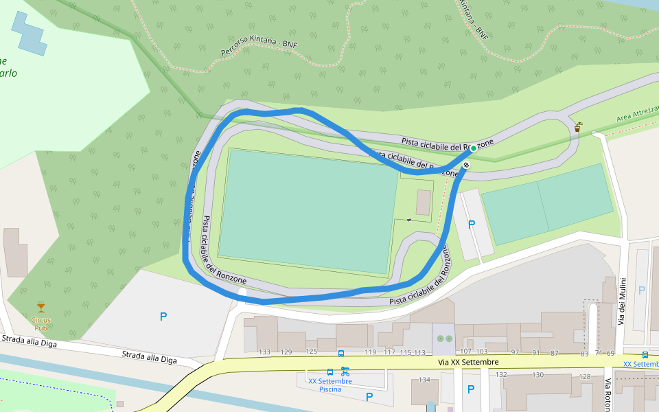 Campo da Rugby-Casale Monferrato walking route map in Casale Monferrato