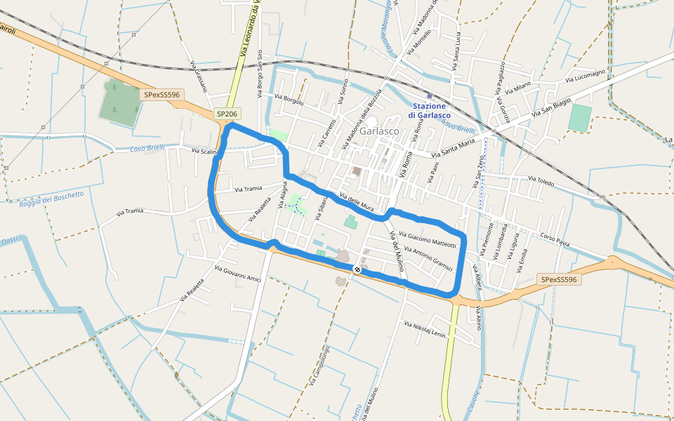 Parco Mario Platti walking route map in Garlasco