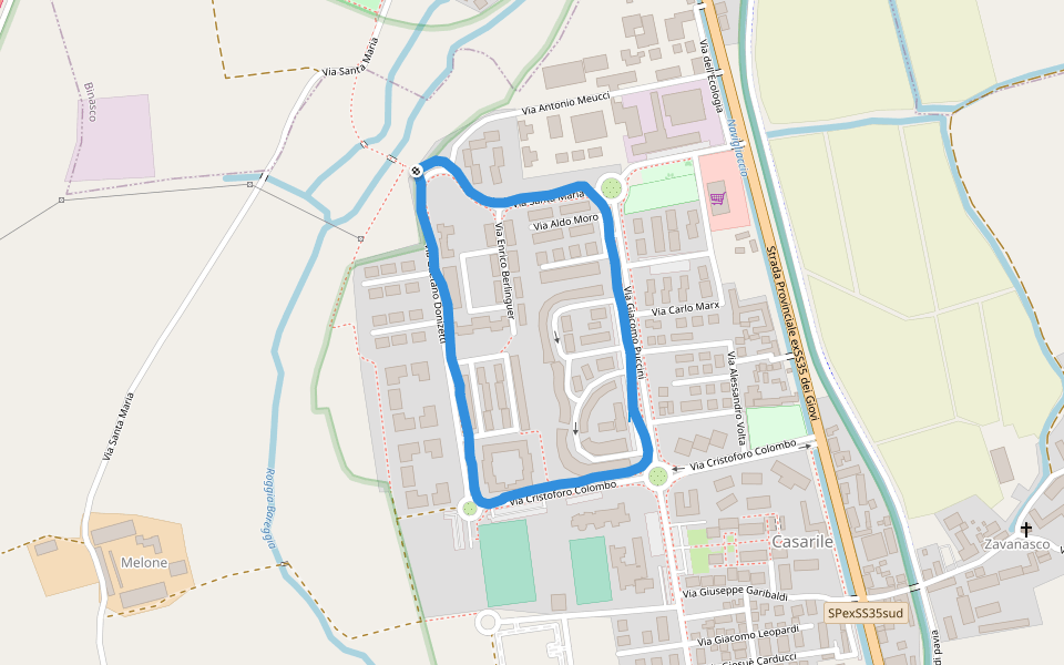 Parco agricolo Sud Milano walking route map in Casarile