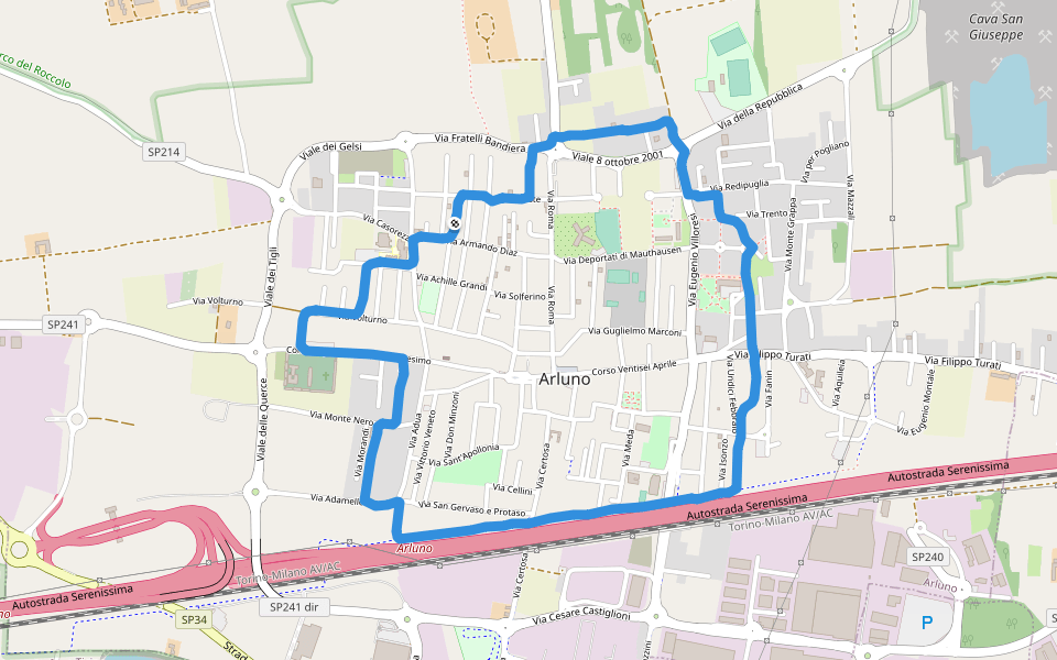 PalArluno walking route map in Arluno