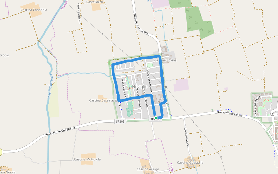 Noviglio walking route map in Noviglio