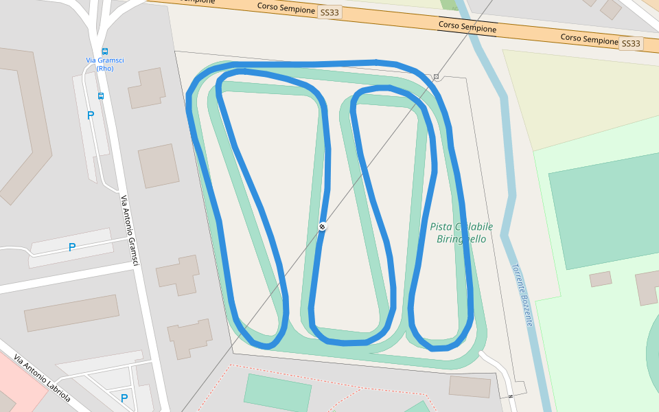 Torrente Bozzente walking route map in Rho