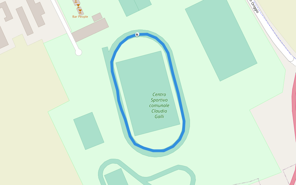 Centro Sportivo comunale Claudio Galli walking route map in Uboldo