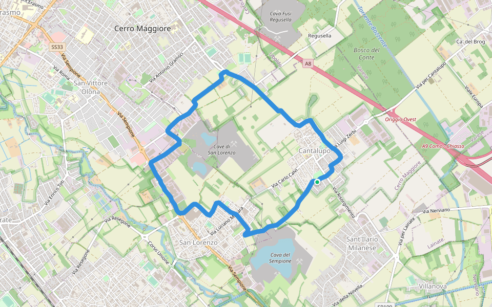 Parco dei Mughetti walking route map in Cantalupo