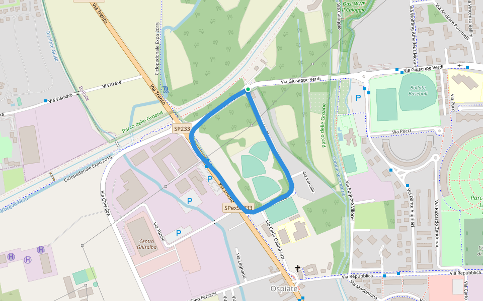Parco delle Groane walking route map in Ospiate