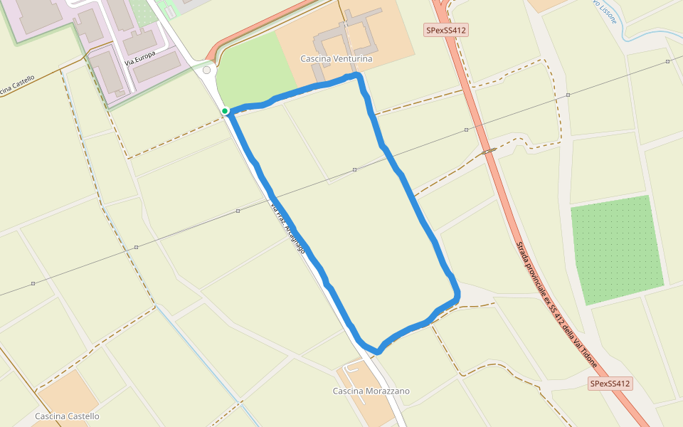 Parco agricolo Sud Milano walking route map in Locate di Triulzi
