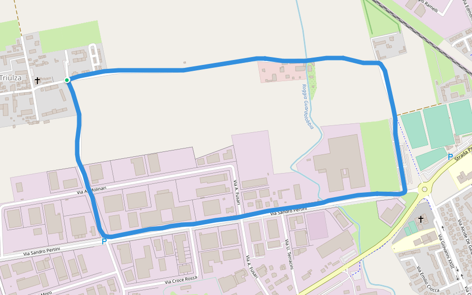 Roggia Guardalobbia walking route map in Triulza
