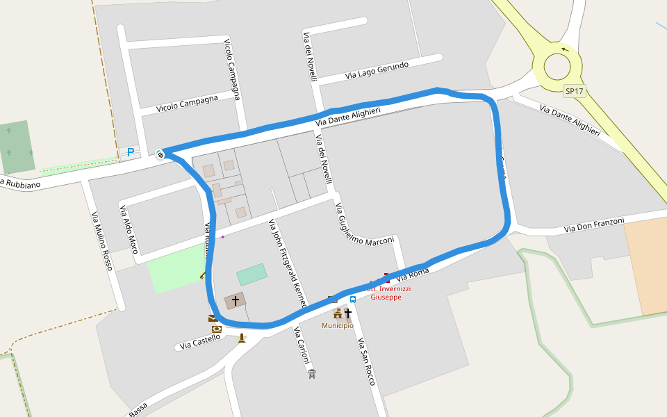 Parco Adda Sud walking route map in Credera Rubbiano