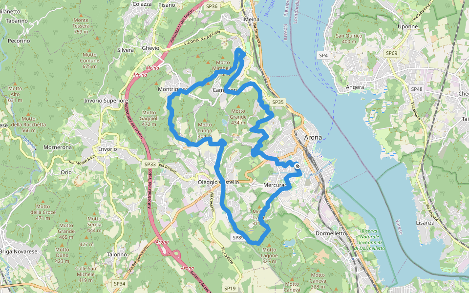 Sentè di Busch walking route map in Arona