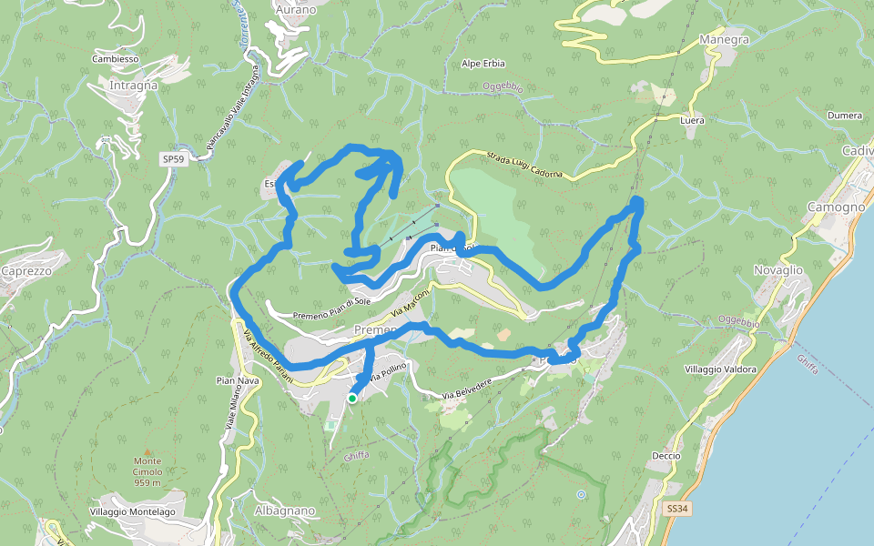 San Salvatore walking route map in Premeno