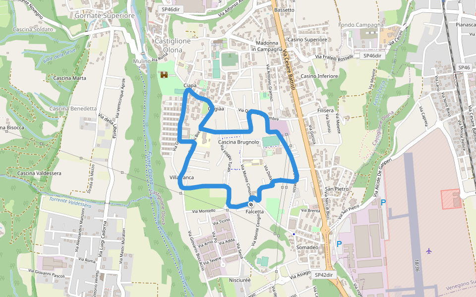 Scuola dell'infanzia Adele e Franco Mazzucchelli walking route map in Castiglione Olona