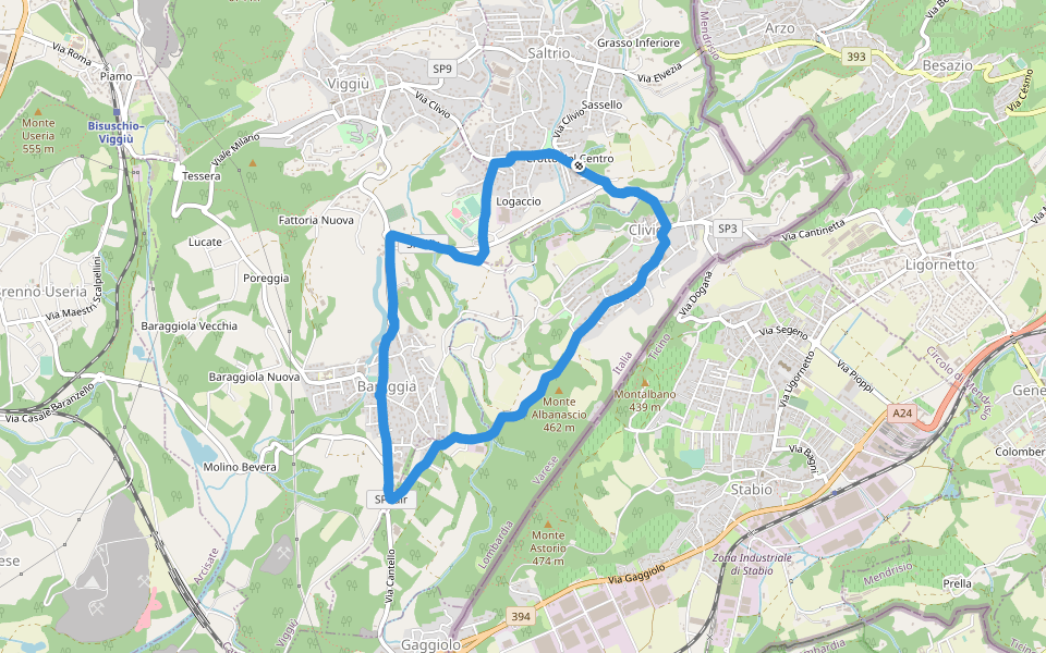 parchetto Limax walking route map in Saltrio