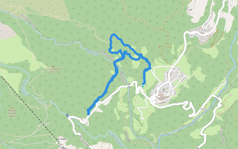 Piazzale San Rocco walking route map in Alto Malcantone