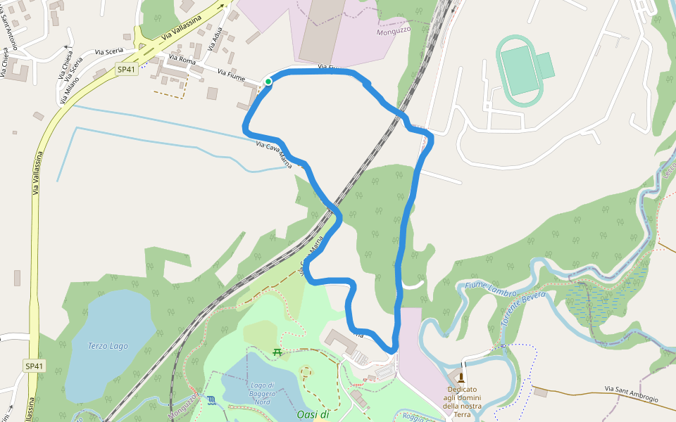 Via Cava Marna walking route map in Merone