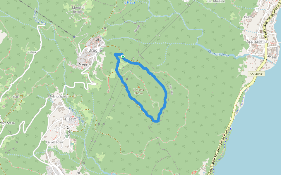 Il Motto walking route map in Breglia