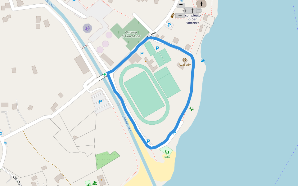 Lago di Como walking route map in Gravedona