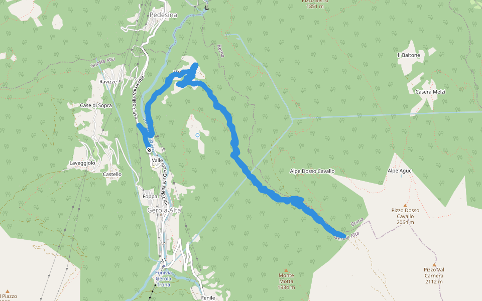 Bominallo walking route map in Valle