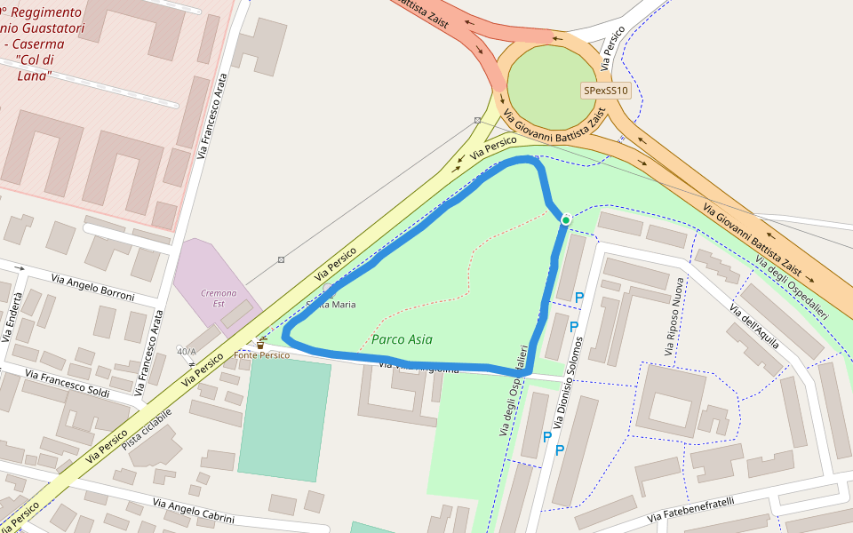 Asia park Walking and Running Cremona, Province of Cremona, Italy Pacer