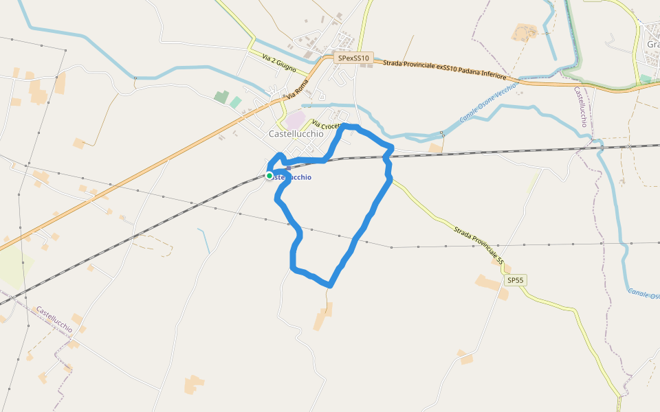 Castellucchio walking route map in Castellucchio