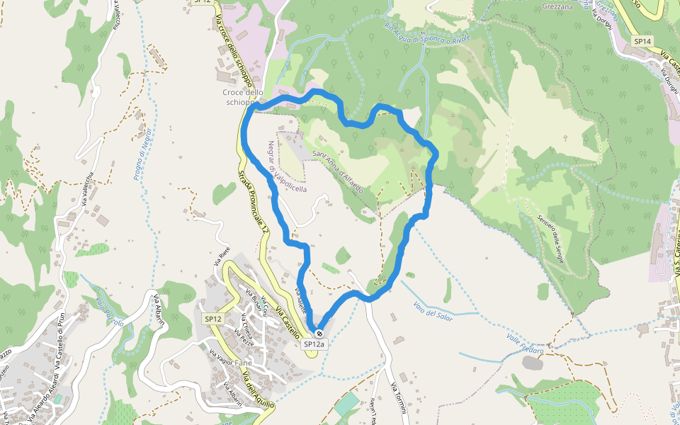 Via Salette walking route map in Fane