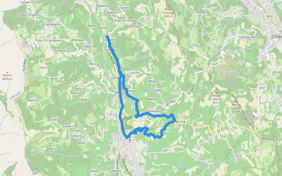 Cengiarotti walking route map in San Giovanni Ilarione