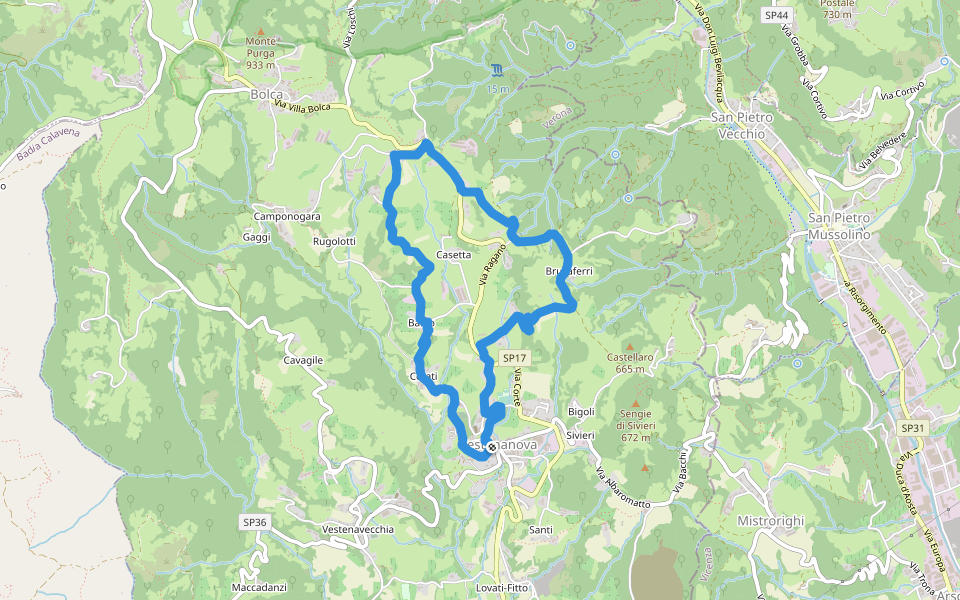 Via Luisi walking route map in Vestenanova