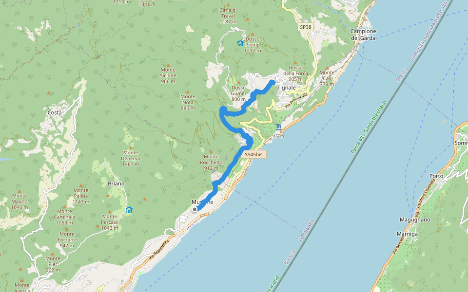 Cammino Tignale In Lombardia Walking Map