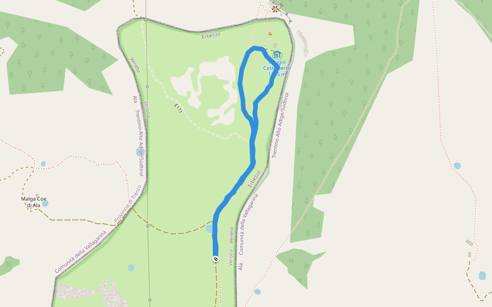 sopra Malga Castelberto - primo bivio per Castelberto inn. sent. 250