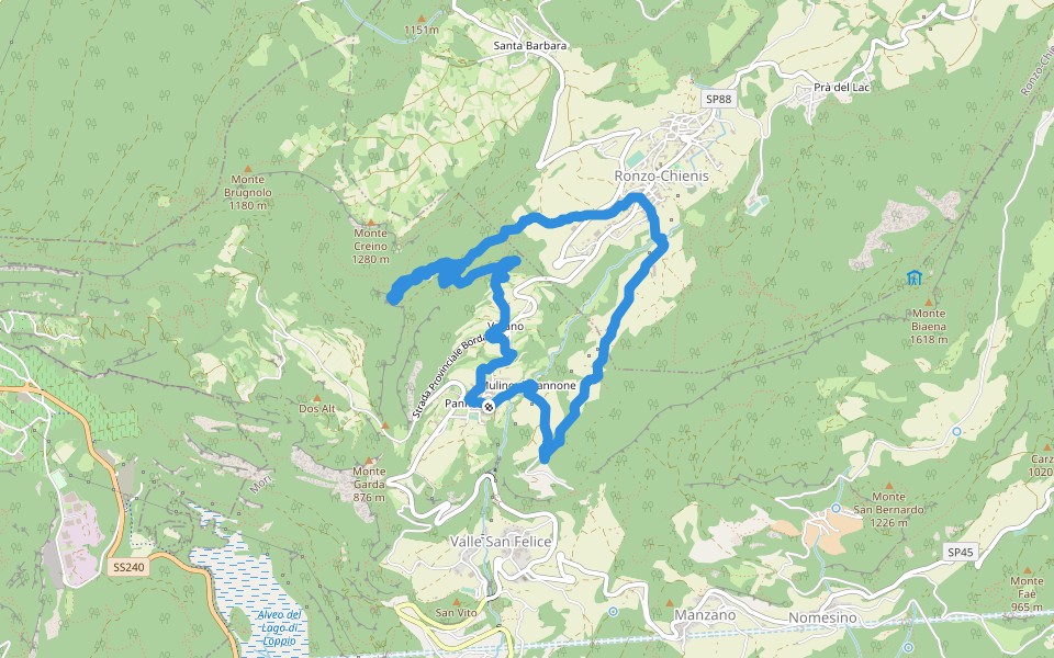 Naranch - Creino walking route map in Pannone