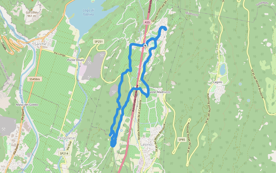 Passeggiata Calavino walking route map in Calavino