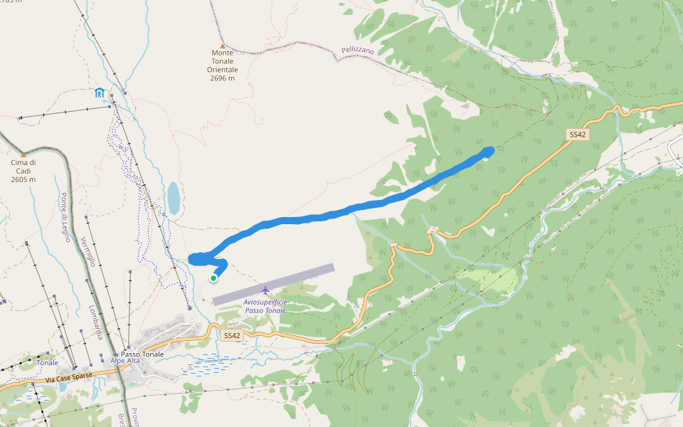 62 walking route map in Passo del Tonale