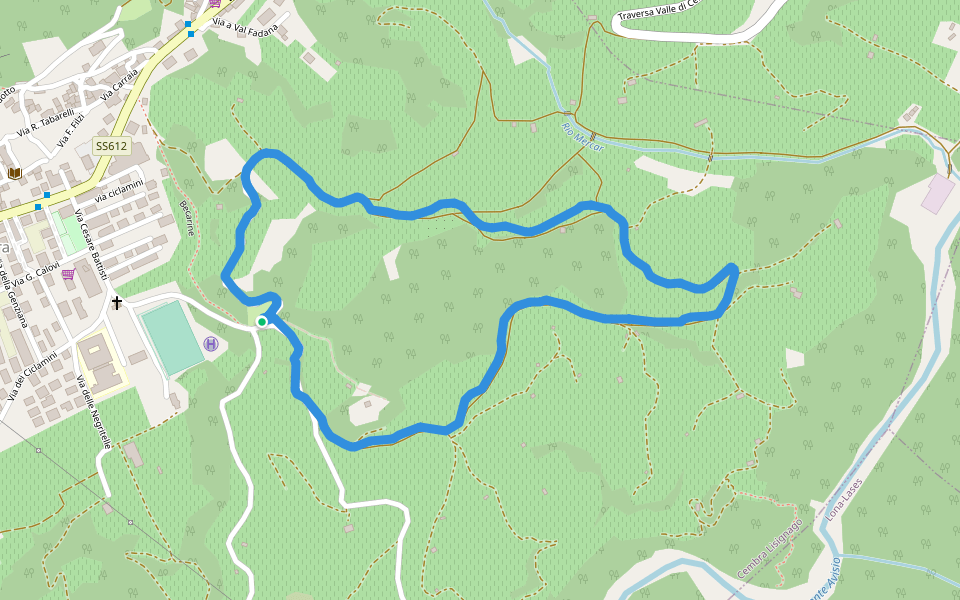 Toresela walking route map in Cembra