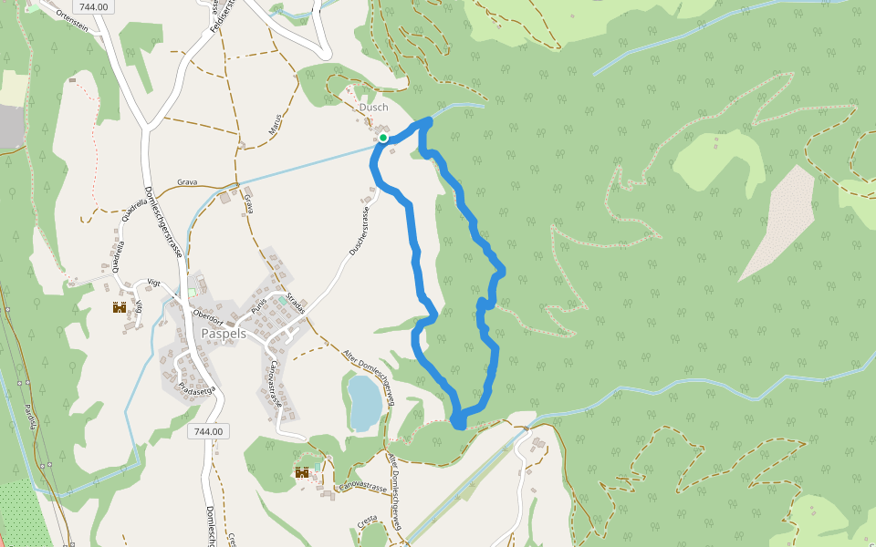 Pardealaweg walking route map in Domleschg